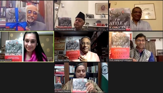 Kitab Launches Shashi Tharoor’s Book  “The Battle of Belonging”  Literary Bigwigs – politicians Attend Online Event Hosted By Prabha Khaitan Foundation