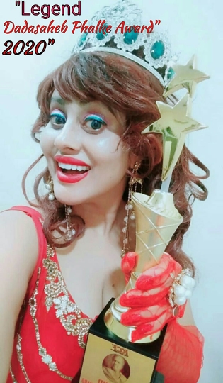 Miss Glamourface World-INDIA  Angel Tetarbe Recieved LEGEND  DADASAHEB  PHALKE  Award 2020