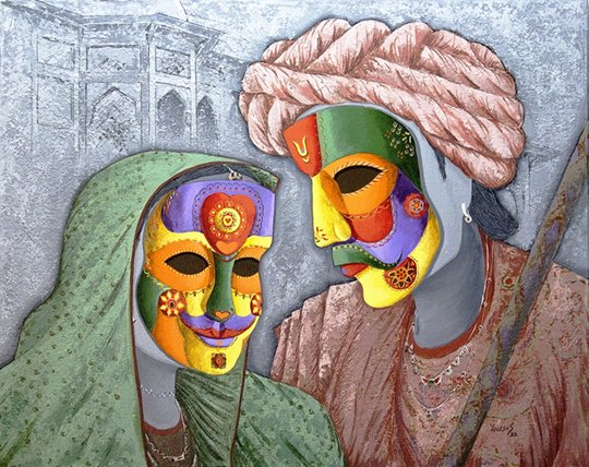 Mukhavate (Mask) I 15th Solo show of Paintings By well-known artist Yogesh Shirwadkar in Jehangir